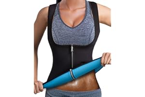 Women Sauna Sweat Vest Neoprene Slimming Tank Top with Zipper Weight Loss Belly Shaper Shapewear