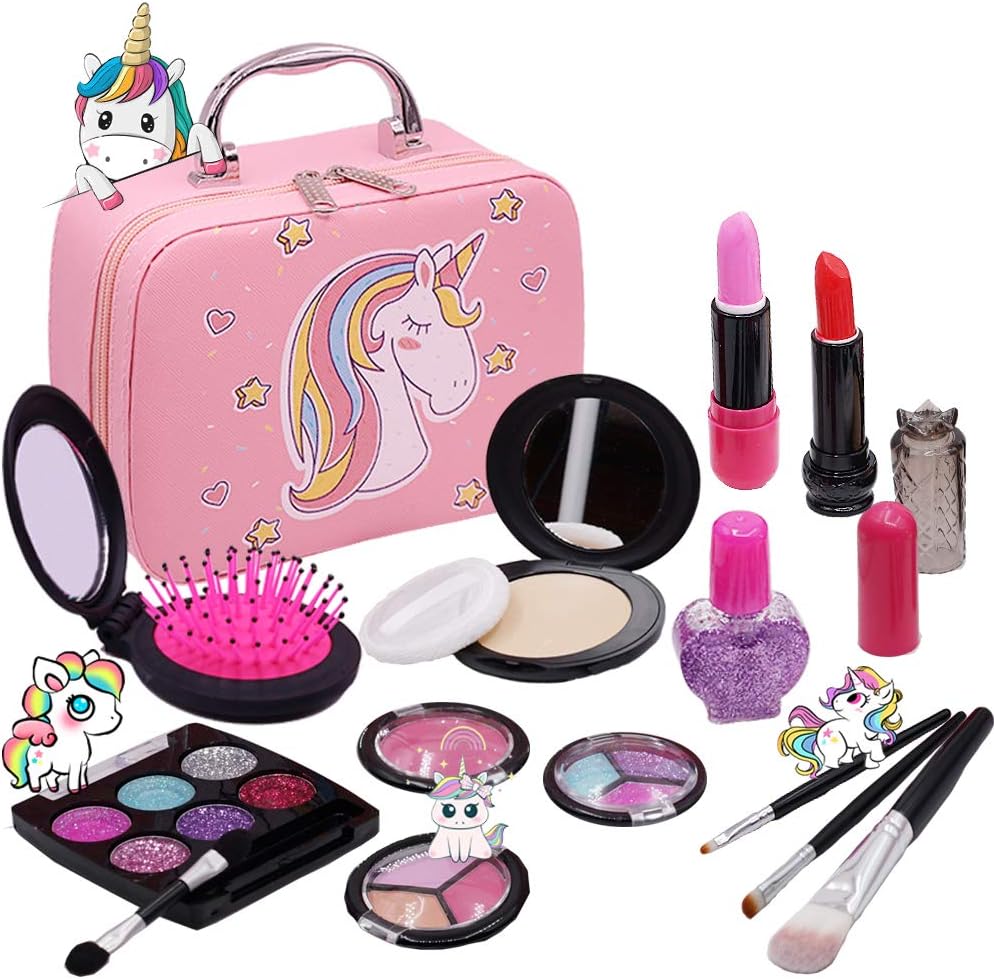 Juego de maquillaje lavable con diseño de unicornio para