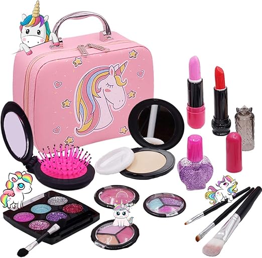 Juego de maquillaje lavable con diseño de unicornio para