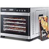 COSORI Food Dehydrator for Jerky, Large Drying Space with 6.48ft², 600W Dehydrated Dryer, 6 Stainless Steel Trays, 48H Timer,