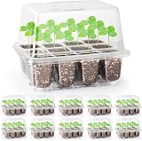 MIXC Seed Trays 10 Pack 120 Cells Seedling Germination Kit with Lids