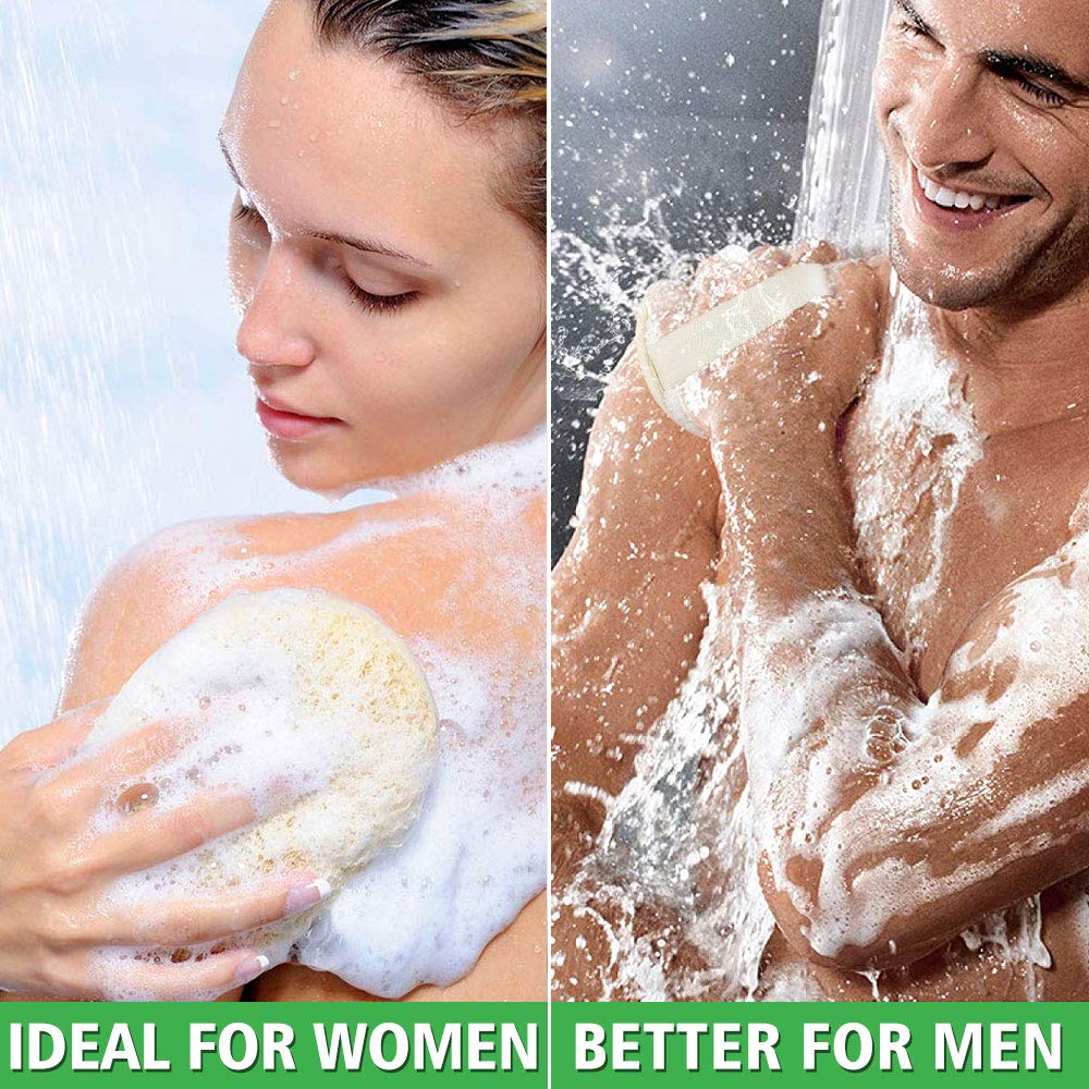 3 Packs Exfoliating Loofah Sponge Pads,Large 5”x 7”-100% Natural Luffa and Terry Cloth Materials,Premium Loofa Sponge Scrubber Body Glove Close Skin for Men and Women,Perfect for Bath Spa and Shower: Beauty
