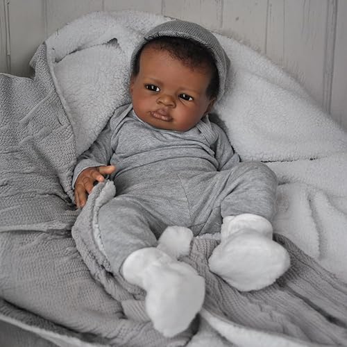 WOOROY Realistic Reborn Baby Dolls Black Boy, 20 Inch African