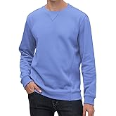 DITOK Mens Athletic Fleece Crewneck Sweatshirt Cotton-Blend Long Sleeve Casual Pullover Loose Fit Workout Sweat Shirts