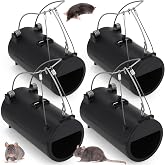 Qualirey 4 Pack Gopher Trap Outdoor Tunnel Mole Traps | 6.7 Inch Gopher Killer Bulk Vole Traps Rat Stations Reusable for Lawn Yard Garden