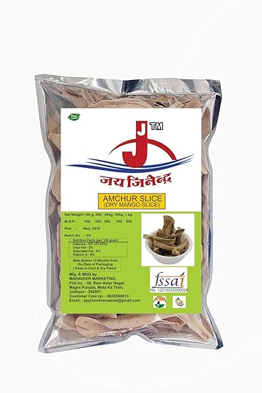 Jai Jinendra Spices & Masale Natural Amchur Slice (Dry Mango Slice)-1 Kg