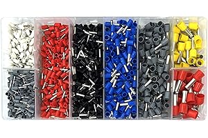 1250pcs HSC8 6-4A Tube Type Terminal 0 25-10MM2 with Storage Case Heat-Proof High Temperature -Proof Excellent Electric Condu