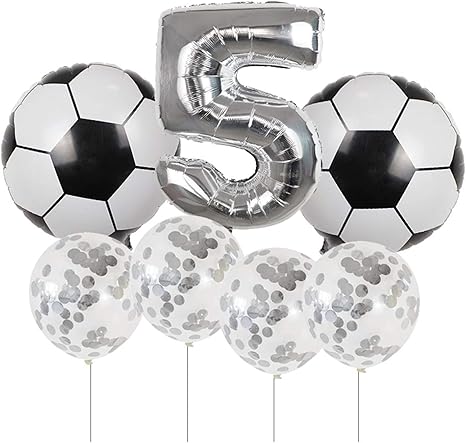 Amazon Co Jp 風船 7pcsサッカーサッカー風船12 銀紙吹雪ラテックスヘリウム風船スポーツミート誕生日パーティー用品 Color 5 ホーム キッチン