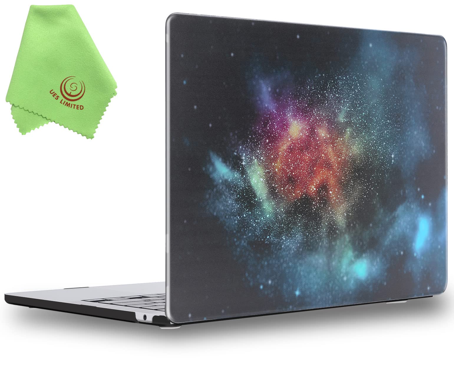 UESWILL Compatible with 2022-2026 MacBook Air 13 inch M5 M4 M3 M2 Case Model A3449 A3240 A3113 A2681 Mac Air 13.6, Pattern Hard Shell Case Cover + Microfiber Cloth, Nebula Green