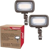 VoltMatrix 15W LED Outdoor Flood Light 3000K 120-277V Sign Light 2-Pack | NEMA 7Hx7V wide beam, warm white 1370LM, IP65 waterproof, 1/2" adjustable knuckle mount, landscape wall wash fixture