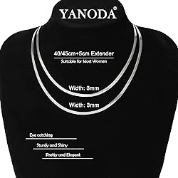 YANODA Herringbone Necklace for Women,14K Gold
