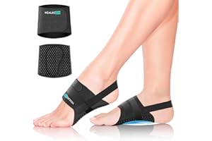 Healrecux Arch Support Inserts Braces for Plantar Fasciitis Relief, Upgraded Arch Support Compression Bands, Orthotics Arch Sleeves with Gel Pad for Feet Flat,Fallen & High Arches,Foot Arch Support