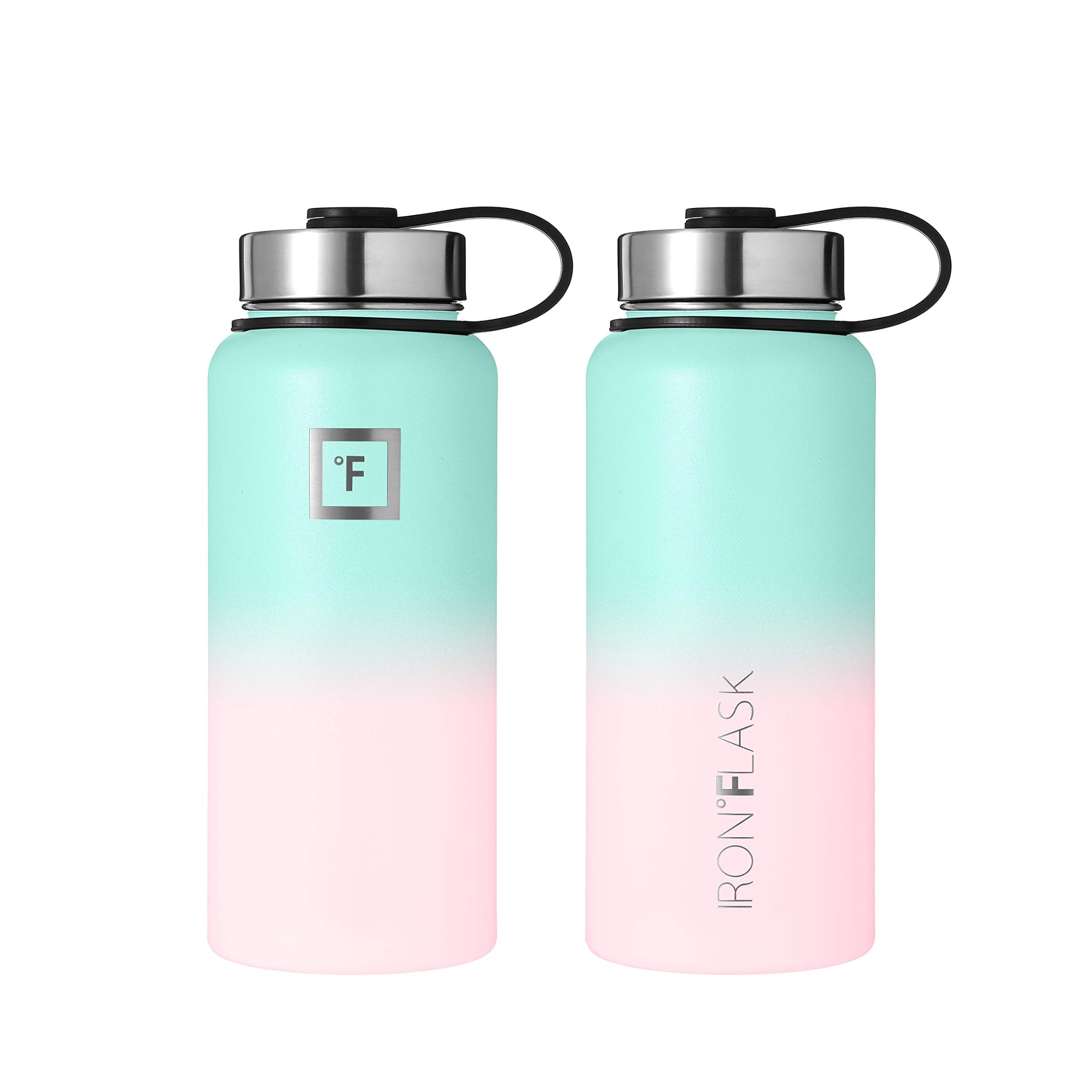 Iron Flask Sports Water Bottle - 14 oz, 18 oz, 22 oz, 32 oz, 40 oz, 64 oz, 3 Lids (Straw Lid), Vacuum Insulated Stainless Steel, Modern, Double Walled Simple Thermo Mug, Metal Water Bottle