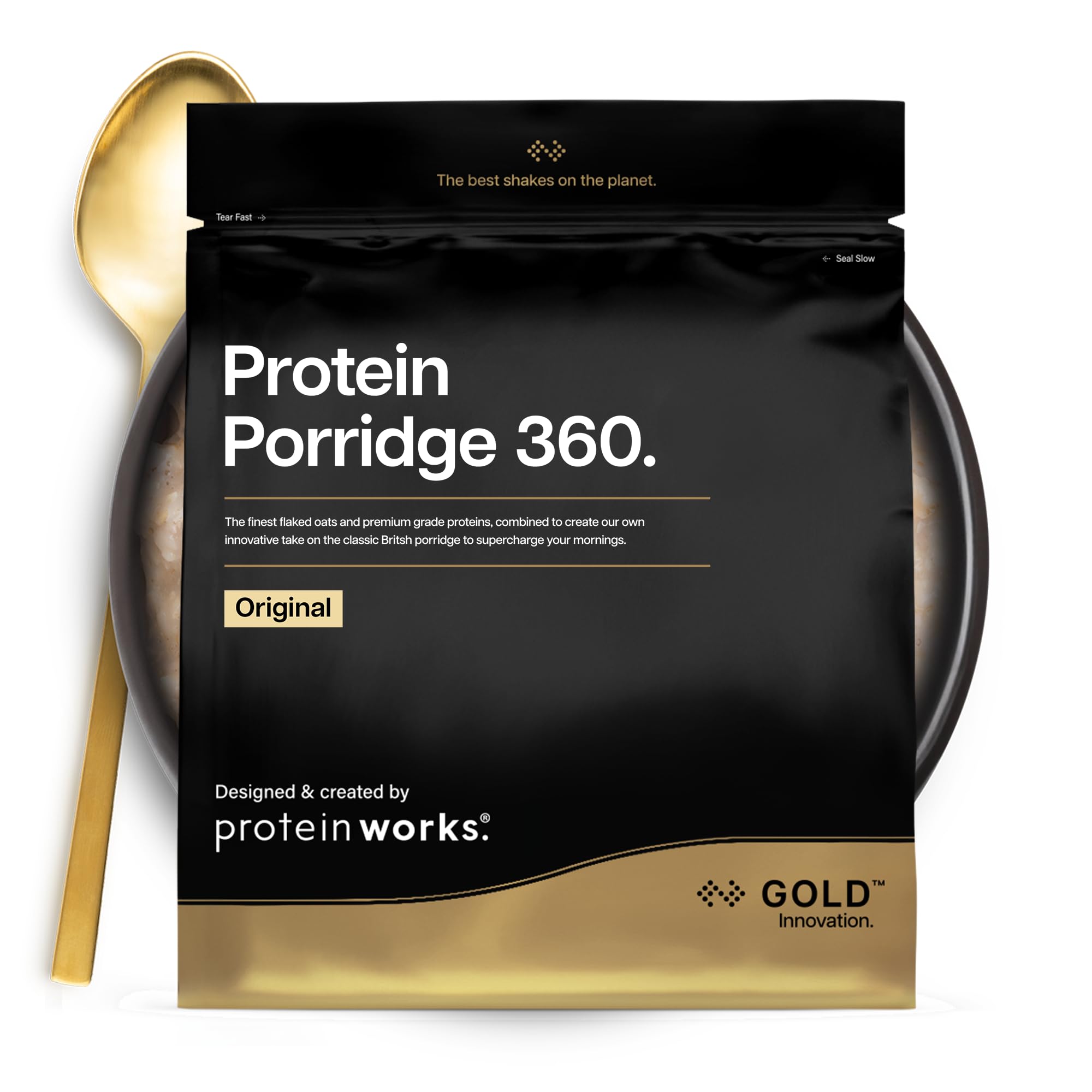Protein Works | Protein Porridge 360 - Gold Innovation, High Protein, Low Sugar Breakfast, Added Vitamins & Minerals, Low GI Wholegrain Oats, High Fibre, Original, 26 Servings, 2kg