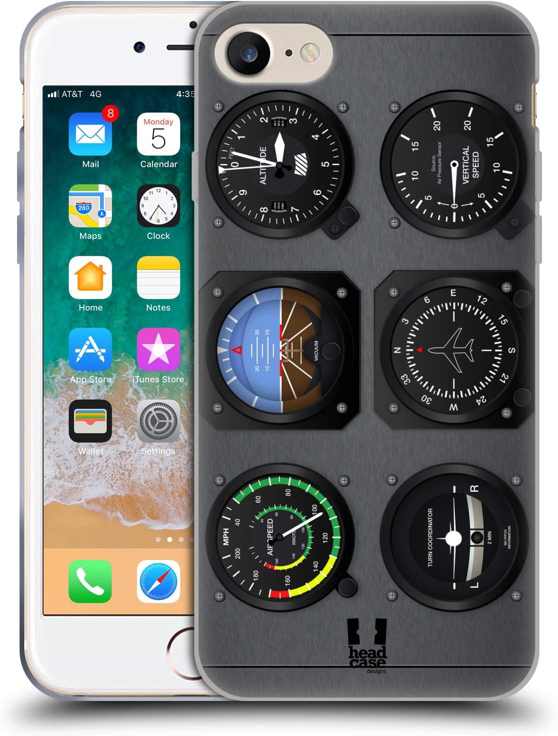 Head Case Designs Airplane Aircraft Cockpit Dashboard Soft Gel Case Compatible with Apple iPhone 7 / iPhone 8