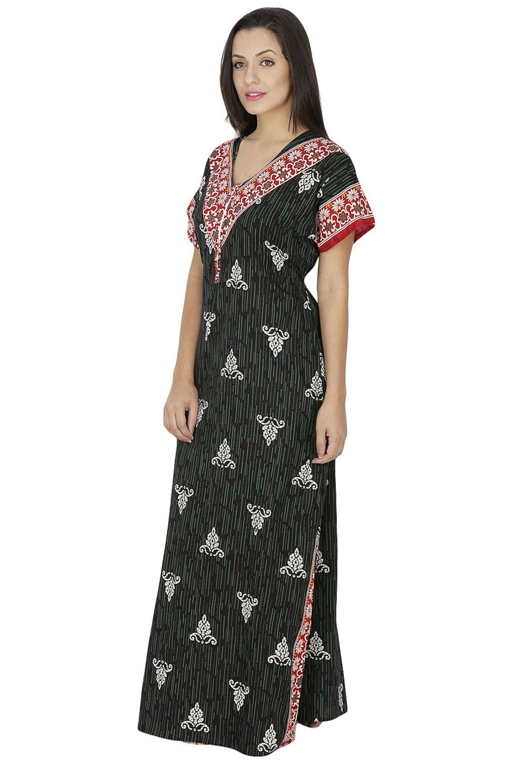 secret wish women's cotton nighty, nightdress (free size)