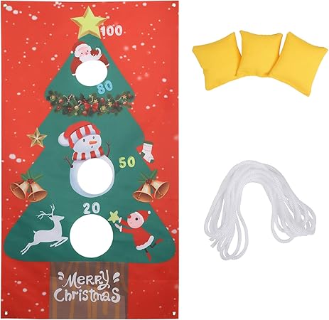 Giochi Di Natale.Zerhok Gioco Di Lancio Di Natale Giochi Di Tiro Di Natale Per Bambini Gioco Sandbag Albero Di Natale Festa Di Natale Attivita All Aperto Lancia I Sacchi Di Sabbia Regalo Per Bambini Tre Fori