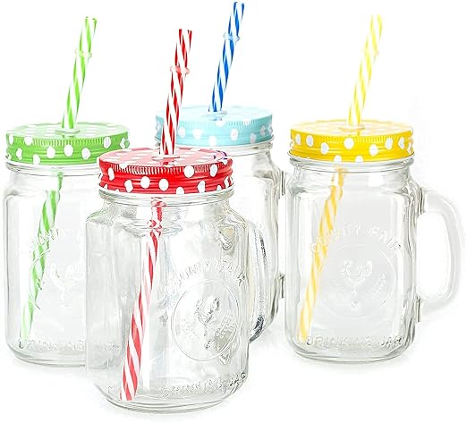 frosty jar with straw