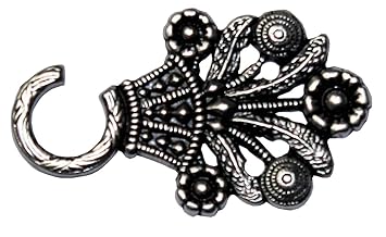 Hartmann-Knöpfe 1 Paar (2 Teile) groß wunderschön Miederhaken Dirndl Mieder silber antik Metall, zum Annähen, Größe ca. 42mmx