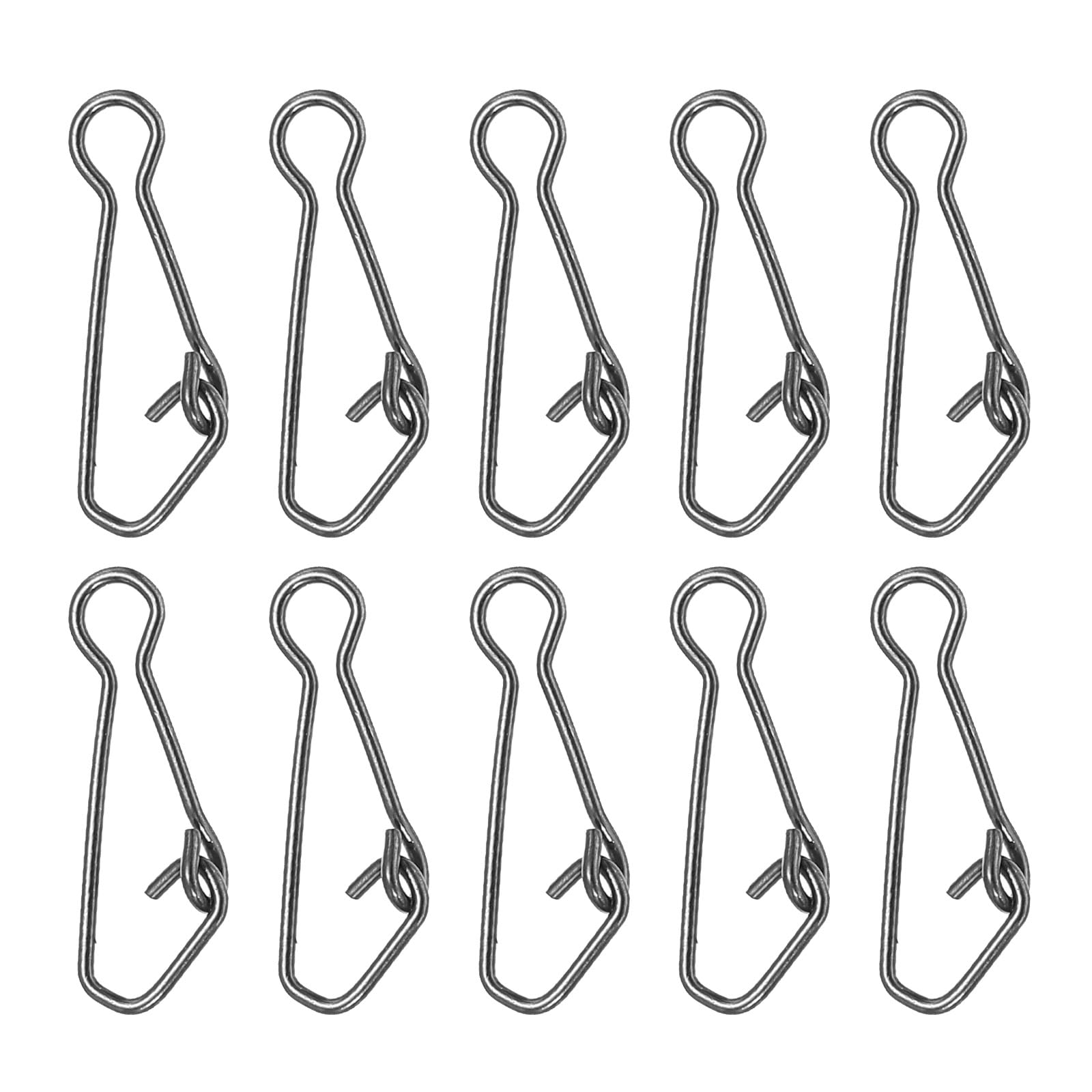 PATIKIL High Strength Fishing Snaps, 150 Pack 72 Lbs Stainless Steel Line Pin Connector Swivels Clips Quick Change for Fishing Lures Freshwater Saltwater, Black