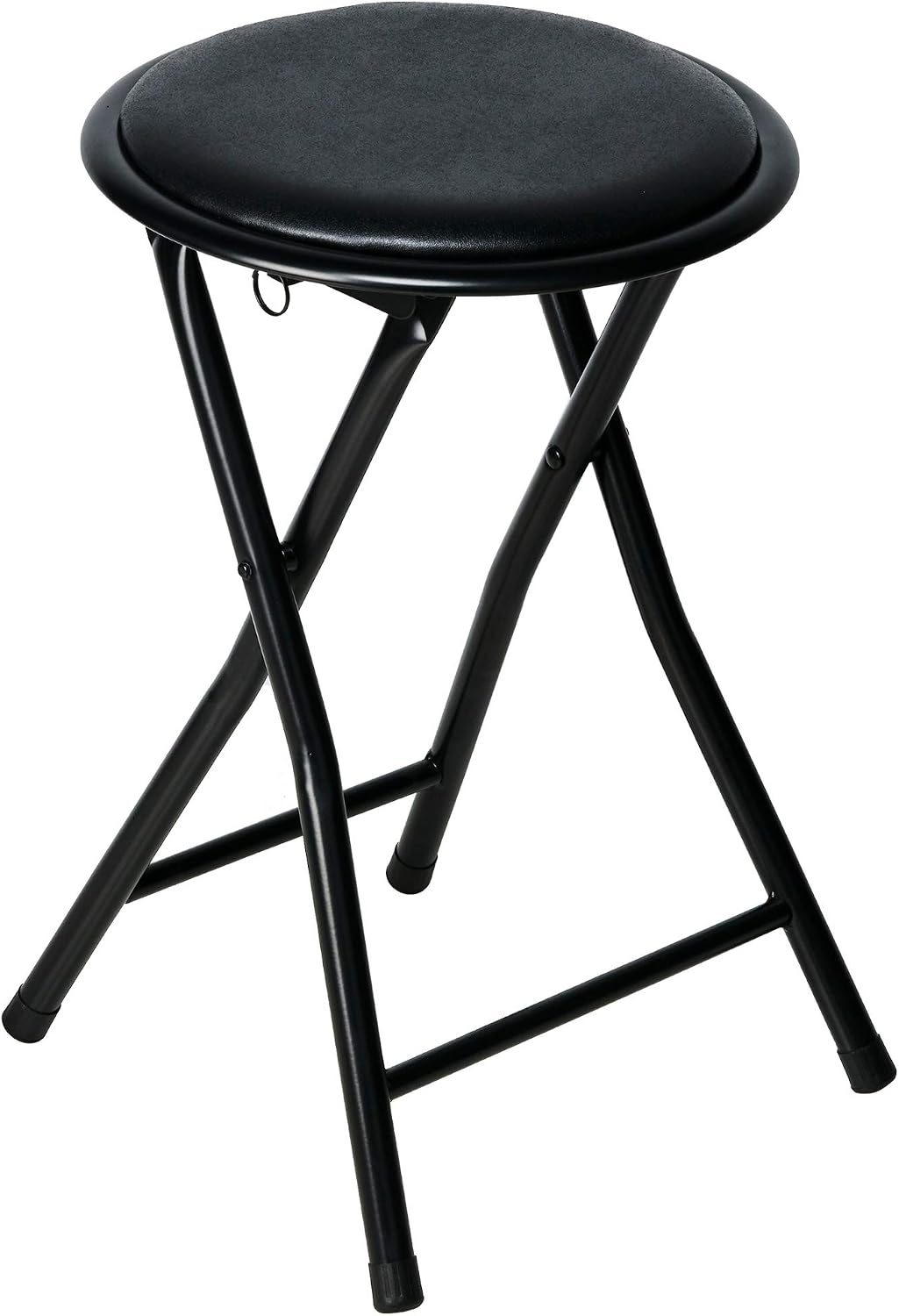 Nyxi Round Compact Folding Stool Chair for Home Office (1 X Stool, Black) - Image 4
