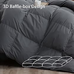 L LOVSOUL Grey Goose Down Comforter King Size,All
