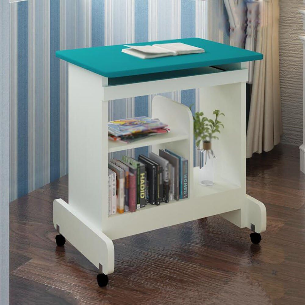 Desk XIAOLIN Computer Writing Use For Children Student Removable Study Small Workbench Simple Space-saving Savings Computer Removable laptop Mini computer (Color : Blue)