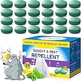 Rodent Mouse Repellent Indoor Outdoor - Peppermint Oil to Repel Mice Mole and Rats, Bug Insect Spider Repellent Pouches, Pest Control Natural Deterrent Safe for Pets & Family 24 Packs