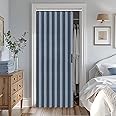 Vatge Accordian Style Door Curtains for Bedroom, and Closet Without Door, Room Divider Curtain for Living Room/Bathroom/Bedroom, 1 Panel with Tieback, W39 x L78, Blue