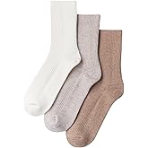 MELUSA Wool Cashmere Socks for Women, 3 Pairs Super Soft Warm Cozy Winter Gift Crew Socks