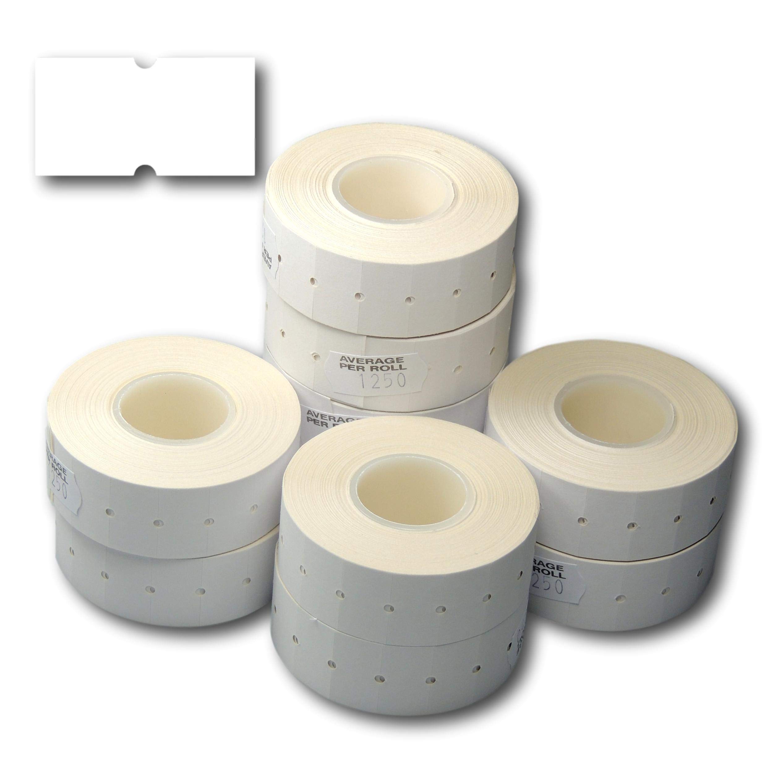 EPOSGEAR CT1 22mm x 12mm (22x12) White Plain Blank Permanent Adhesive Price Gun Ticket Labeller Labels (10,000 Labels (8 Rolls))