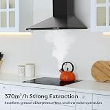CIARRA 60cm CBCB6201 Kitchen Extractor Hood Black 370m3/h Carbon Filters view 2