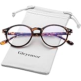 Gleyemor Blue Light Glasses for Men Women, Vintage Round Frame Computer Eyeglasses