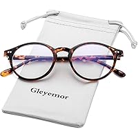 Gleyemor Blue Light Glasses for Men Women, Vintage Round Frame Computer Eyeglasses