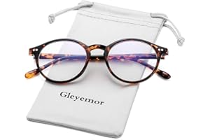 Gleyemor Blue Light Glasses for Men Women, Vintage Round Frame Computer Eyeglasses