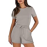 ANRABESS Romper for Women Short Sleeve Summer Tshirt One Piece Jumpsuit Beach Vacation Travel Outfits 2026 Dressy Clothes
