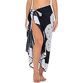 SHU-SHI Womens Beach Swimsuit Cover Up Flower Sarong Wrap with Coconut Clip