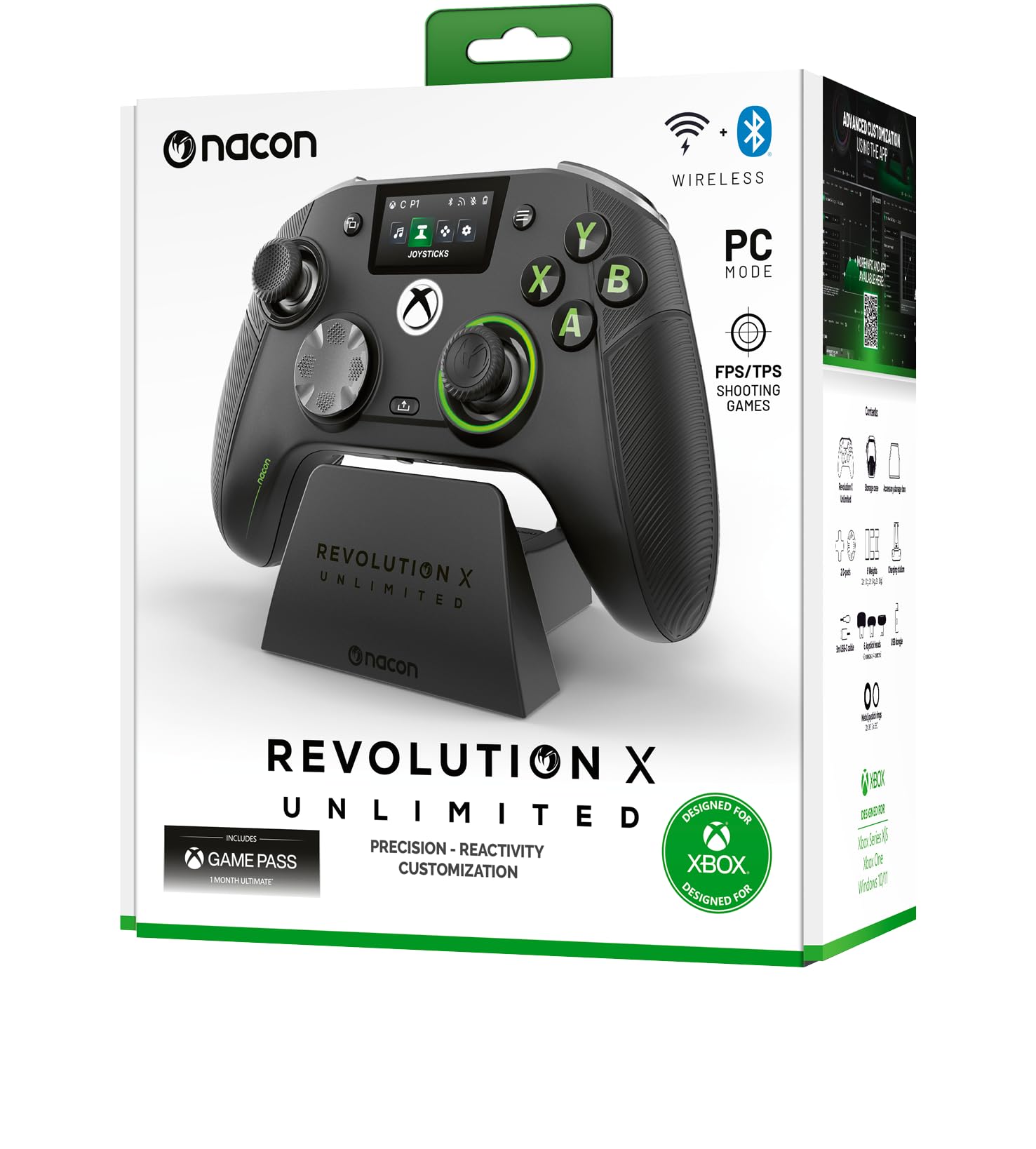 NACON Revolution X Unlimited Advanced Precision Controller Officially Licensed for Xbox Series X | S, Xbox One, Windows 10/11 PC & Android - Wired and Wireless - Charging Station