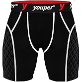 Youper Youth Elite Compression Padded Sliding Shorts w/Cup Pocket for Baseball, Football