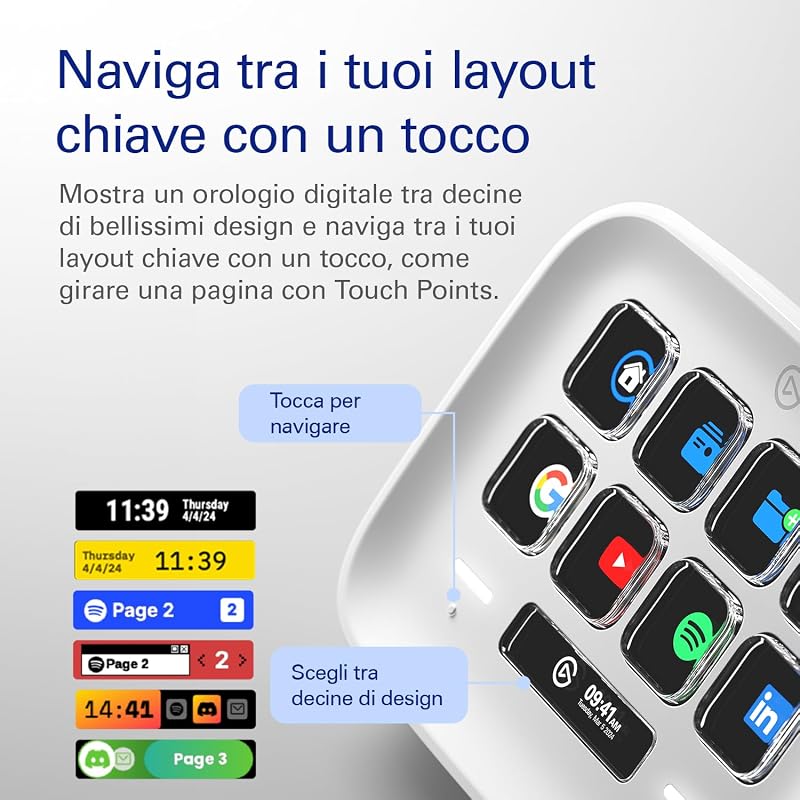 Stream Deck Neo – 8 Tasti Personalizzabili, 2 Touch Point, velocizza attività e Flussi di Lavoro - controlla Word, Excel, PowerPoint, Teams, Zoom, Spotify e Altro, Drag And Drop - per Mac e PC