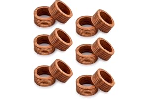 NIRMAN Napkin Ring Acacia Wood Set of 12, Wooden Napkin Rings Artisan Crafted in India, Tabletop Decor