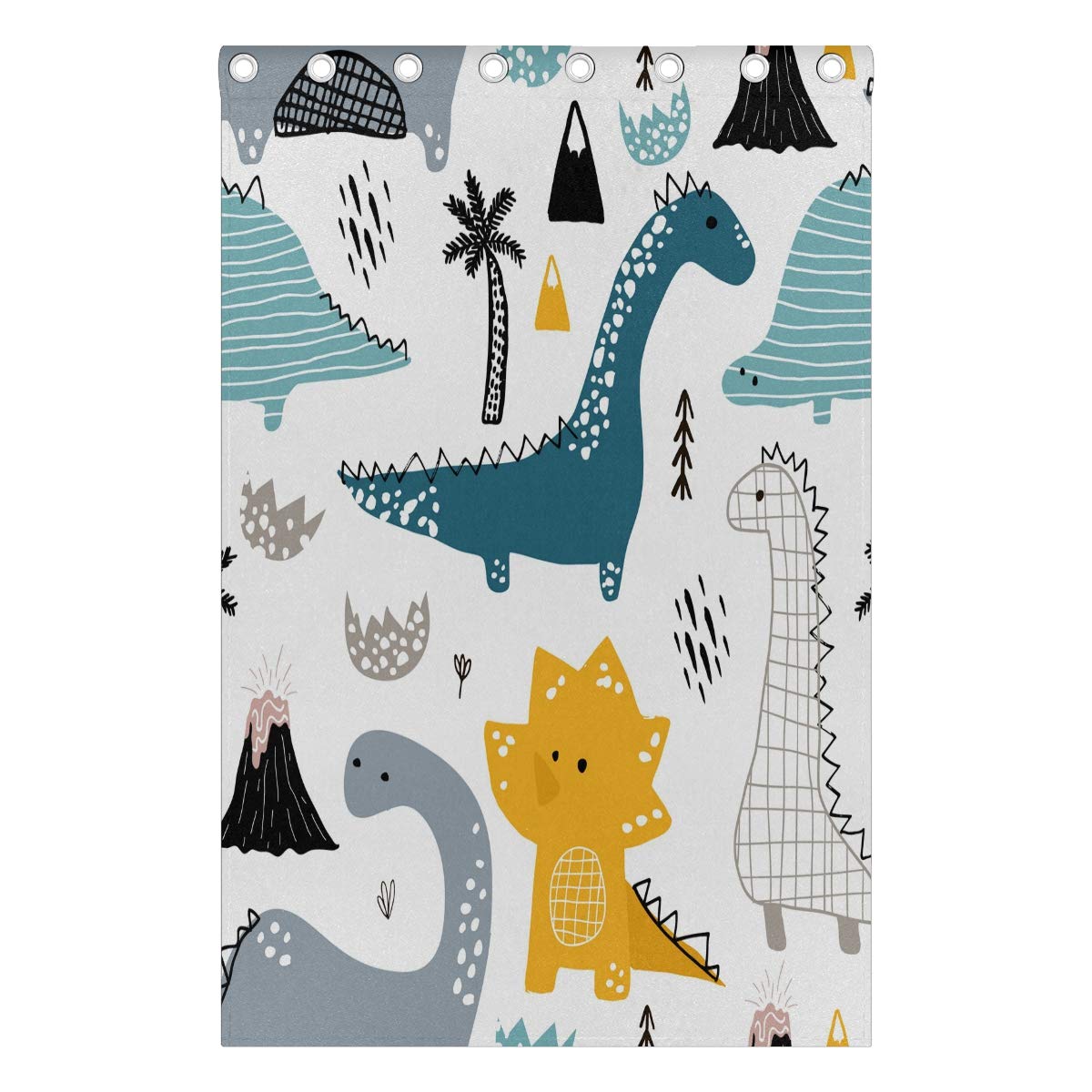 Mnsruu Childish Cute Dinosaur Window Curtains for Children Bedroom,55x84inches,2 Panels Eyelet Blackout Curtains