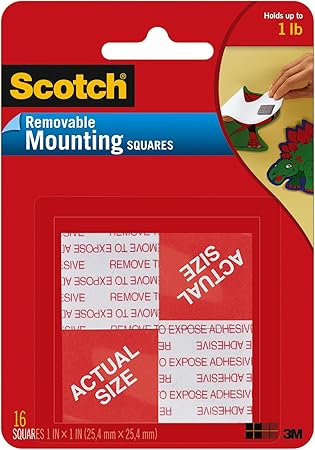 3M Scotch Removable Mounting Squares, 1 