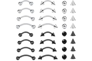 NIUSIMAN Eyebrow Piercing Jewelry Surgical Steel Curved Barbell Tiny Eyebrow Ring Vertical Labret Lip Jewelry Ear Rook Helix 