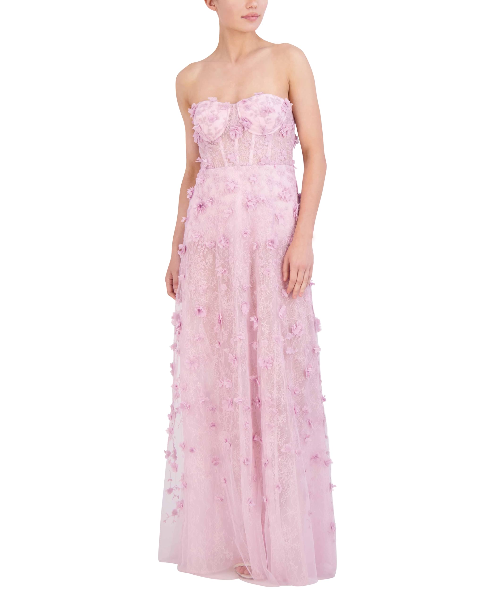 Photo 1 of BCBGMAXAZRIA Women's Strapless Sweetheart Neck Evening Maxi Dress, Lilac, 8