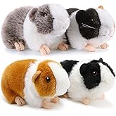 HyDren 4 Pcs 8 Inch Guinea Pig Stuffed Animal Cute Guinea Pig Plush Toy Realistic Stuffed Plushie for Boys Girls Birthday Party Supplies Gifts