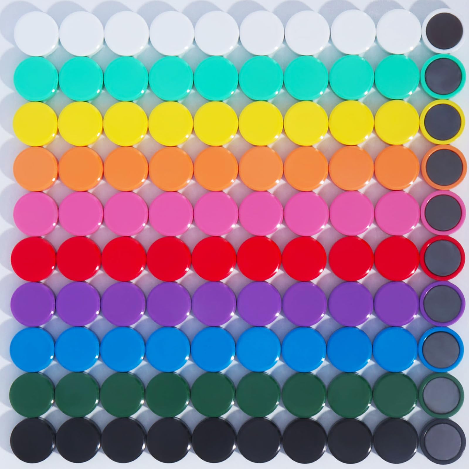 ZDZBLX Fridge Magnets, 100 Pack Strong Small Magnets for Whiteboard, Heavy Duty Mini Magnetic Dots, Cute Round Multicolour Magnets for Adults, Crafts, Notice Boards, Office, Refrigerator (10 Colours)