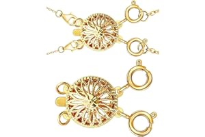 Dailyacc Layered Necklace Clasp for Women Slide Jewelry Lock Silver & 14k Gold Jewelry Bracelet Connectors