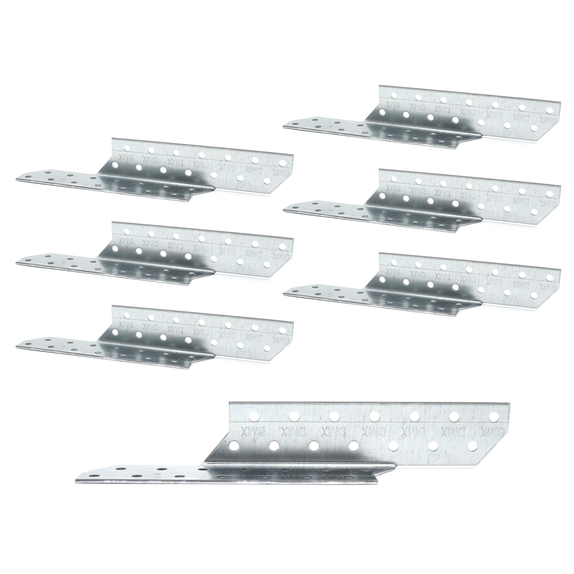 DOJA Barcelona Rafter Purlin Anchor, 210 x 32 mm, Left, Pack of 6, Heavy Duty Angle Connectors, Right Handed Beam Connectors for Building Construction, Bridges, Wood Connectors for Slats, Strips