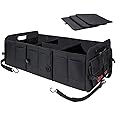 AUTOARK Multipurpose Car Trunk Organizer with Straps,Non-Slip Waterproof Bottom,Durable Collapsible Adjustable Compartments Cargo Storage,Upgraded Handle,AK-072